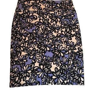 Boho Artsy Pencil Skirt Floral Career Business Casual‎ Comfy Size XL Whimsy